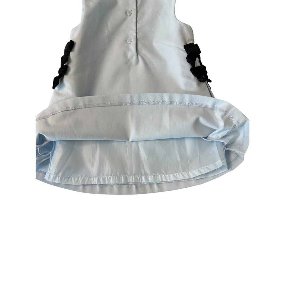 Janie and Jack Light Blue Velvet Collar‎ Bow Shift Dress 12-18 Months 200307409 - Picture 9 of 9